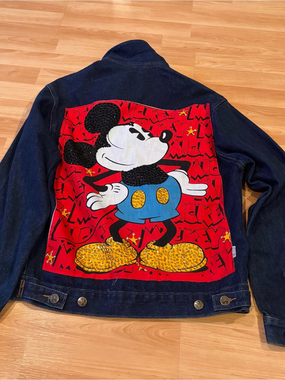 Mickey Mouse Vintage 90’s Denim/Jean Jacket with Bling